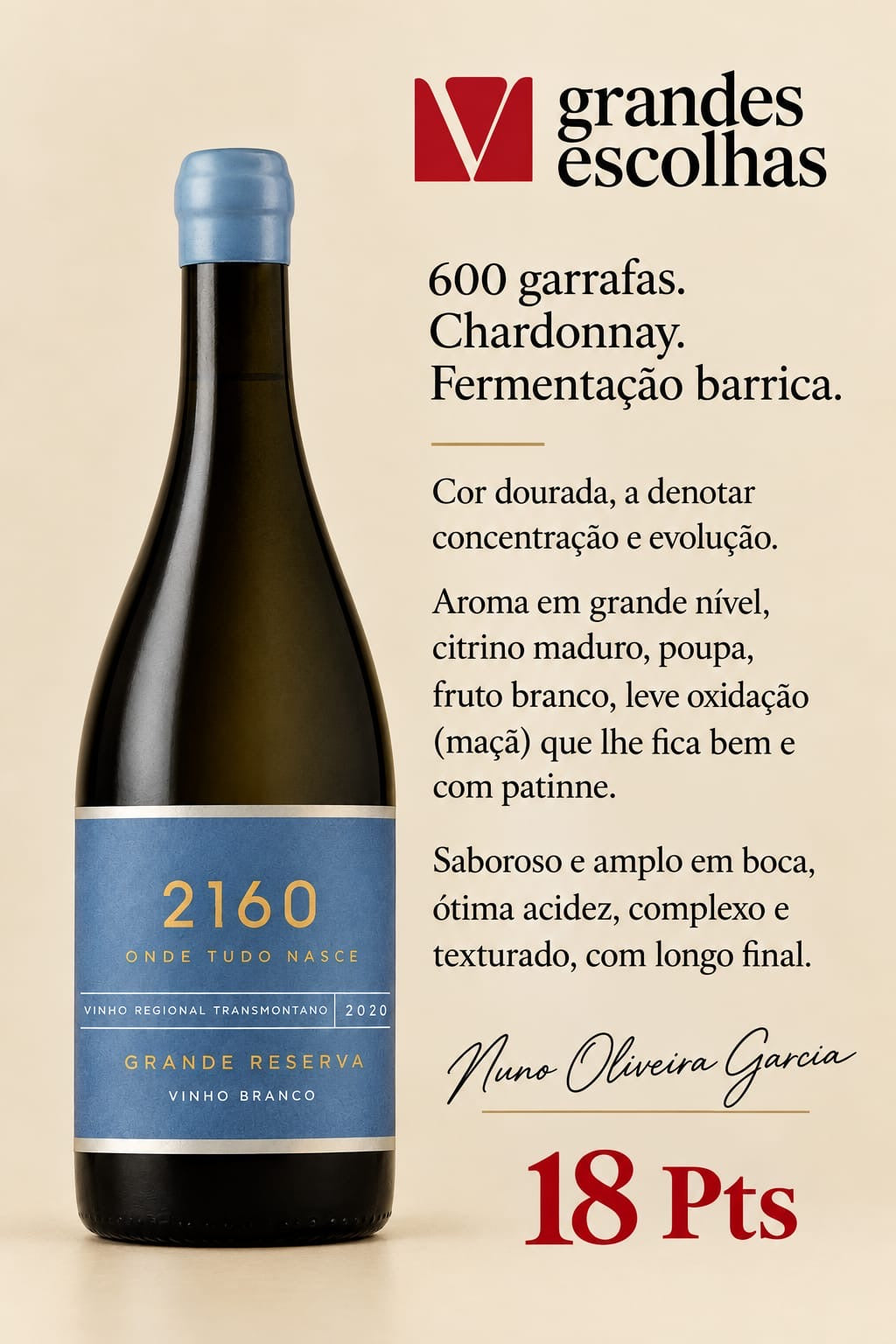 2160 Grande Reserva Chardonnay Branco 2020 Trás-os-Montes