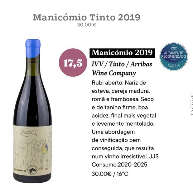 Manicómio Tinto 2019 Arribas Wine Company